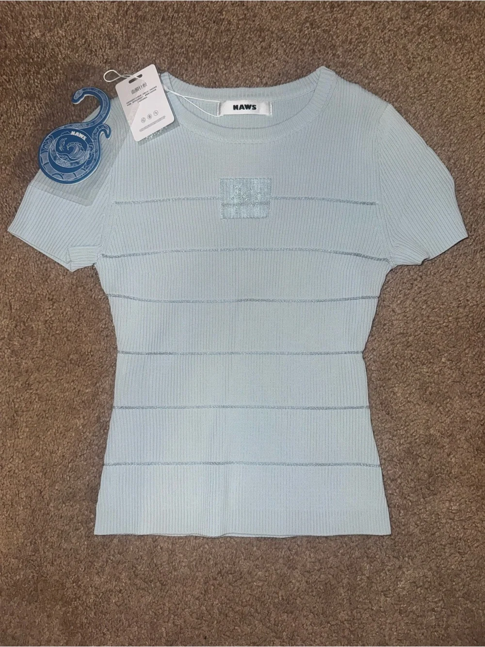 NAWS (NOTAWEAR) BLUE 3-CARAT ICE-KNIT TEE
